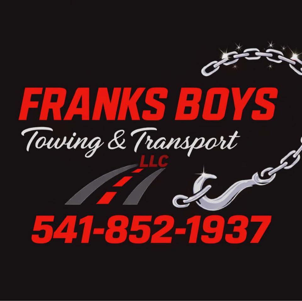 Franks Boys Towing and Transport LLC logo with phone number 541-852-1937